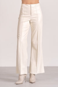 HIgh Waist Vegan Leather Pants - Greige Goods