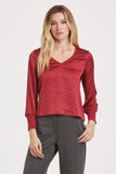 Aya Satin LS Blouse - Greige Goods