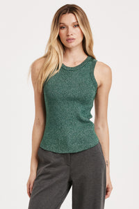 Cora Glitter Sleeveless Tank - Greige Goods