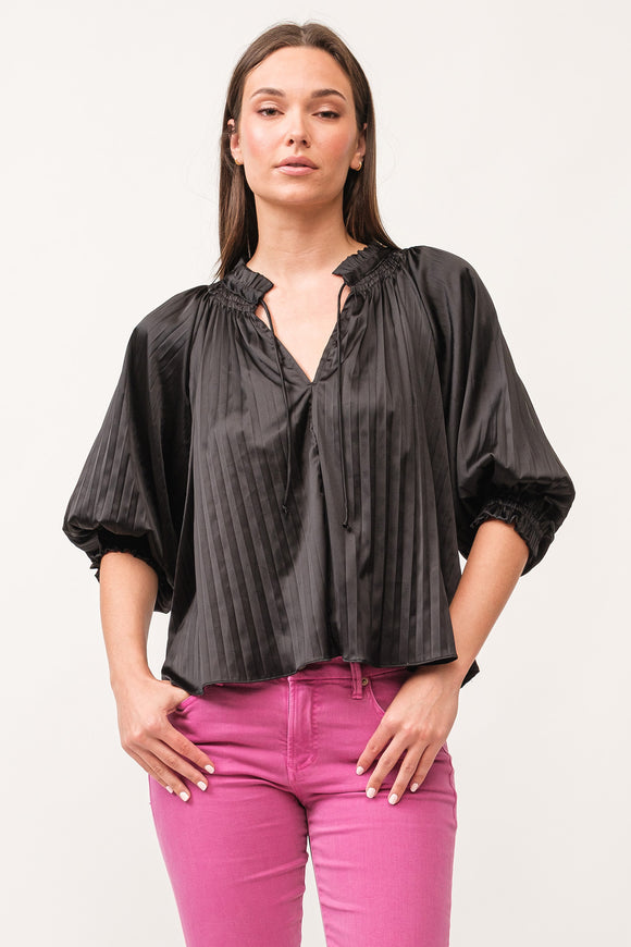 Anais Satin Blouse - Greige Goods