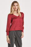 Aya Satin LS Blouse - Greige Goods
