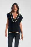 Bordered Sweater Vest - Greige Goods