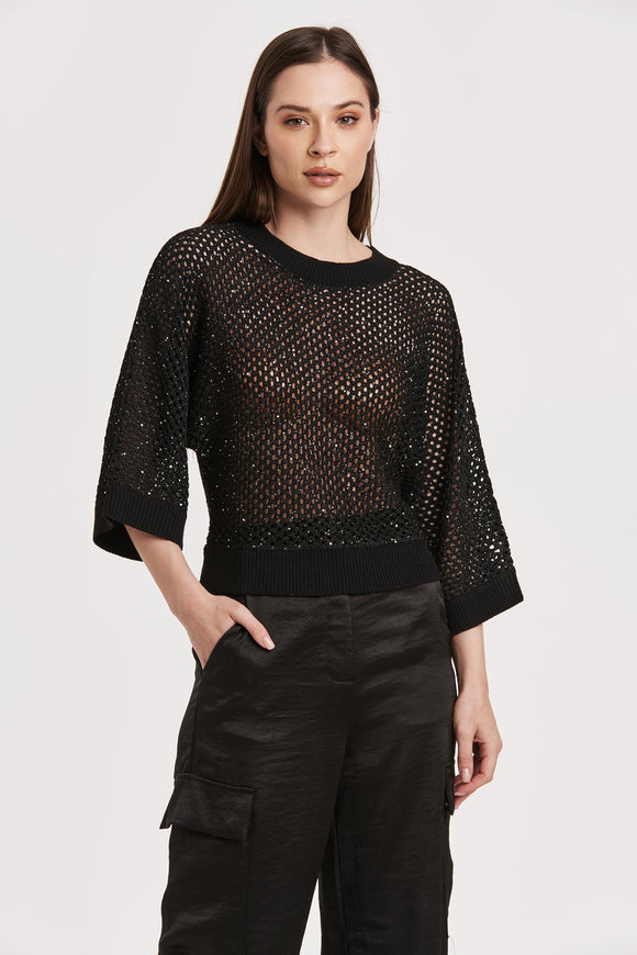 Rosalia Metallic Sweater - Greige Goods