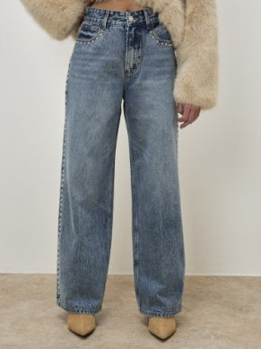 Stud Wide Leg Jean