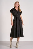 Black Collared Midi Dress