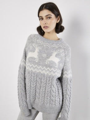 Reindeer Cable Mix Jumper