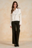 Quarter Zip Stitching Sweater