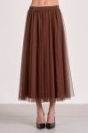 Tulle Midi Skirt - Greige Goods