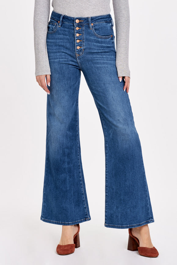Fiona Dorset Wide Leg Jean - Greige Goods