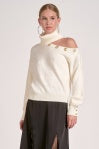 Open Shoulder Sweater - Greige Goods