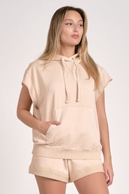 Sleeveless Hoodie - Greige Goods