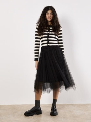 Cardi Tulle Skirt Dress - Greige Goods