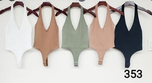 Ribbed Halter Bodysuit - Greige Goods