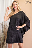 Curvy Girl One Shoulder Drapey Dress - Greige Goods