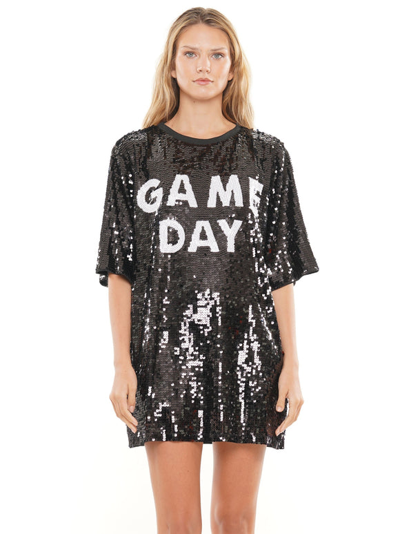 OS Game Day Sequin Mini Dress - Greige Goods
