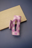 Large Checker Claw Clip - Greige Goods