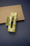Large Checker Claw Clip - Greige Goods