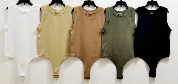 Thick Banded Smooth Bodysuit - Greige Goods