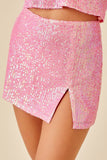 Iridescent Sequins Mini Skirt - Greige Goods