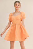 Sweetheart Neckline Embroidered Floral Dress - Greige Goods