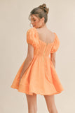 Sweetheart Neckline Embroidered Floral Dress - Greige Goods