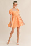 Sweetheart Neckline Embroidered Floral Dress - Greige Goods