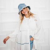 Distressed Edge Bucket Hat - Greige Goods