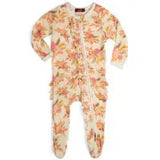 O Footed Ruffle Romper - Greige Goods