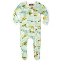 O Zip Footed Romper - Greige Goods