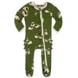 B Zip Footed Ruffle Romper - Greige Goods