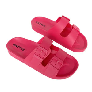 Hot Pink Rubber Sandals - Greige Goods