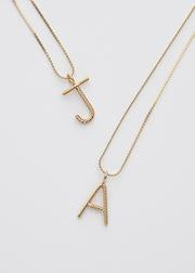 Aspen Long Initial Necklace - Greige Goods