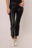 Jeanne High Rise Crop Leather Pant - Greige Goods