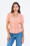 Zoe Ruched Shirt - Greige Goods