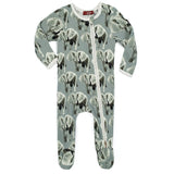 Zip Ruffle Footed Romper - Greige Goods