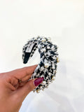 Houndstooth Pearl Headband - Greige Goods