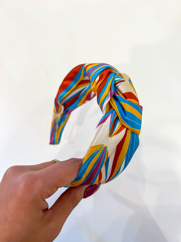 Multi Striped Knotted Headband - Greige Goods
