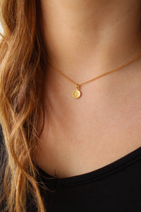 Coin Initial Necklace - Greige Goods