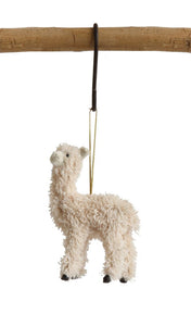 5" Furry Llama Ornament - Greige Goods