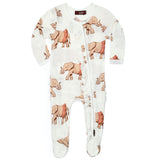 Zip Ruffle Footed Romper - Greige Goods