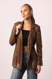 Paige Leather Jacket - Greige Goods
