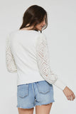 Shanti Crochet Sleeve Sweater - Greige Goods