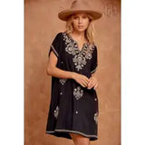 Curvy Girl Elegant Shift Dress - Greige Goods