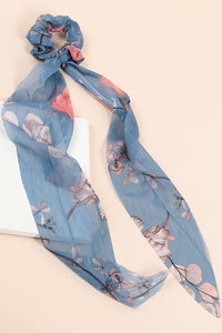 Floral Print Sparkly Hair Scarf - Greige Goods