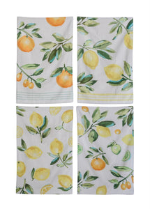 28"L x 18"W Lemon Tea Towels - Greige Goods