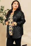 Curvy Girl Diamond Quilted Leather Jacket - Greige Goods
