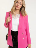 Long Sleeve Lapel Blazer Coat Jacket - Greige Goods