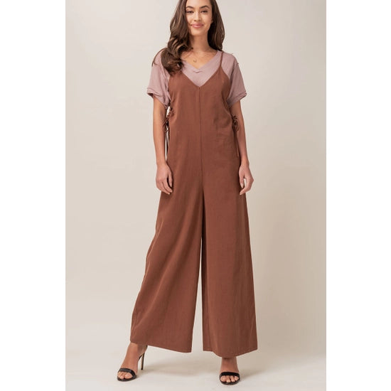 Cotton Wide Leg Jumpsuit - Greige Goods