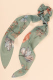 Floral Print Sparkly Hair Scarf - Greige Goods