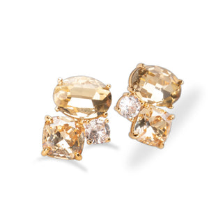 Skylar Crystal Post Earring - Greige Goods